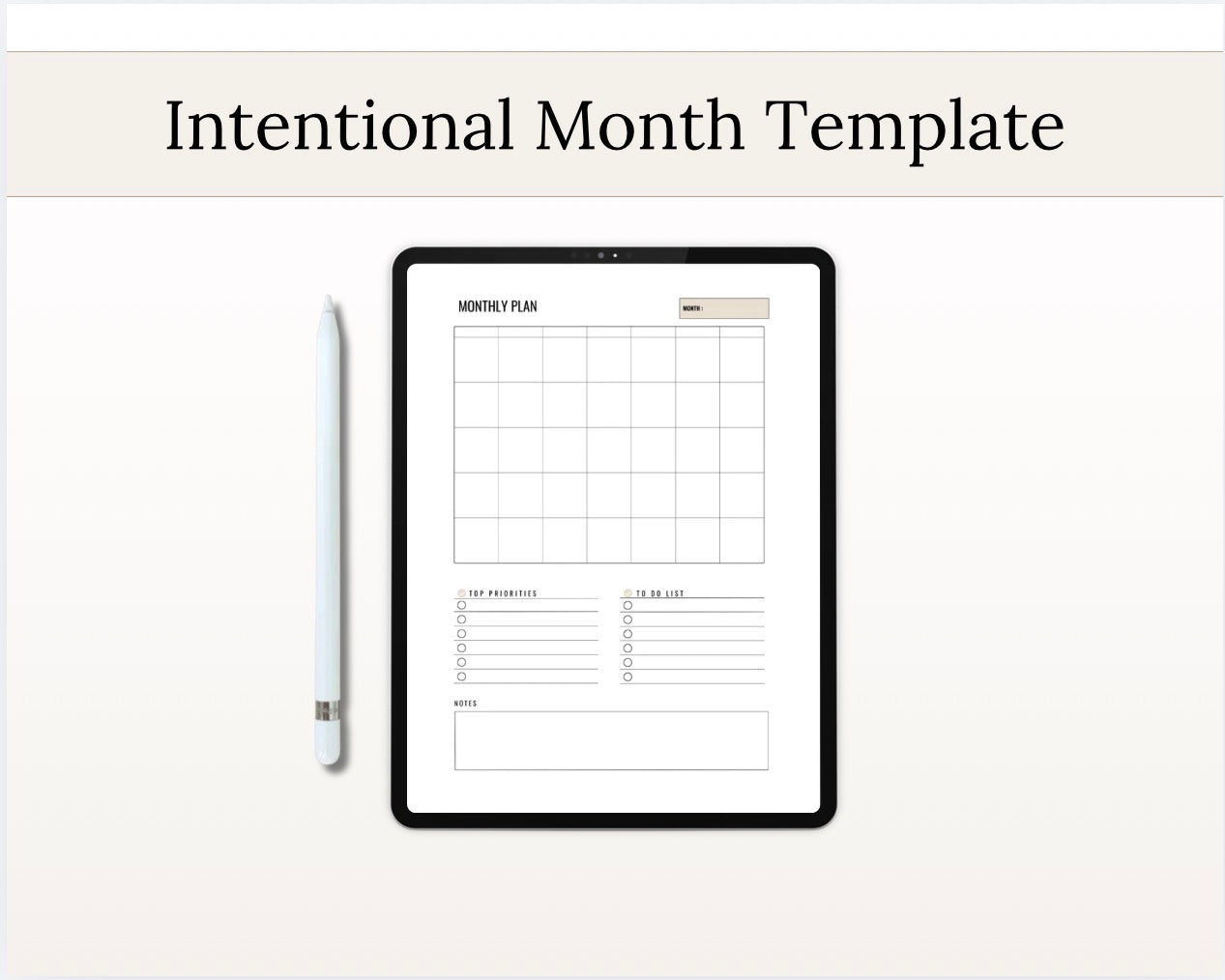 Intentional Month Template