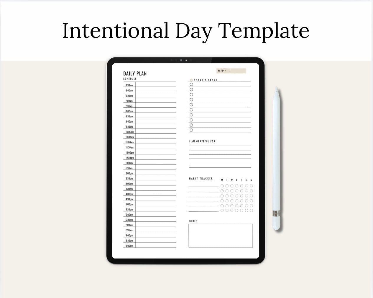Intentional Day Template