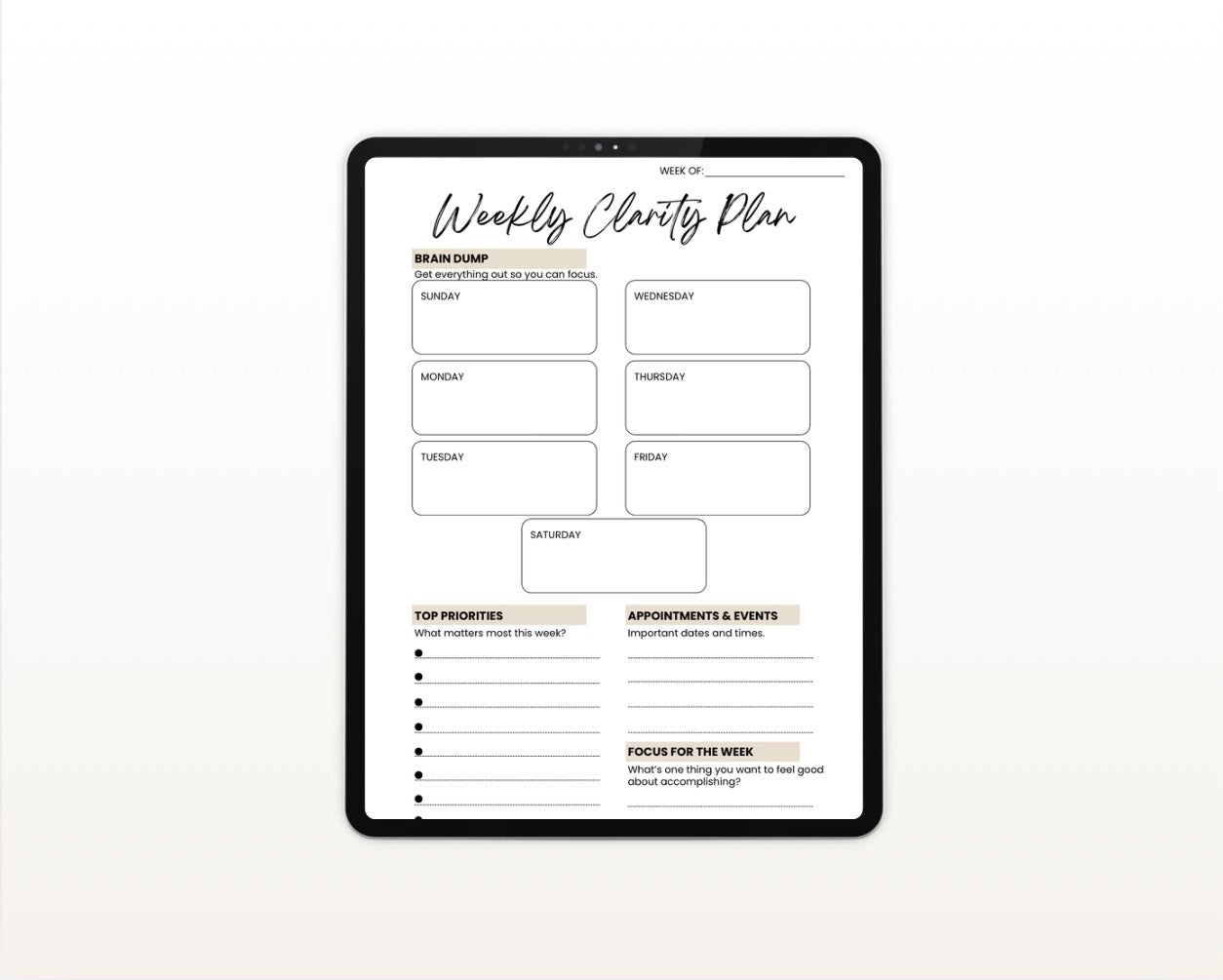 Weekly Clarity Plan
