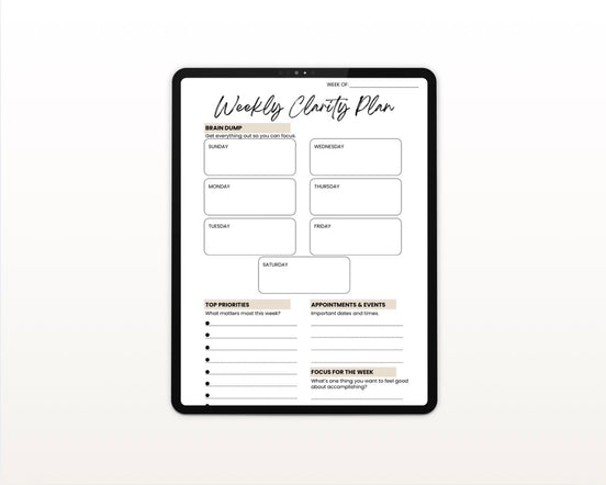 Weekly Clarity Plan